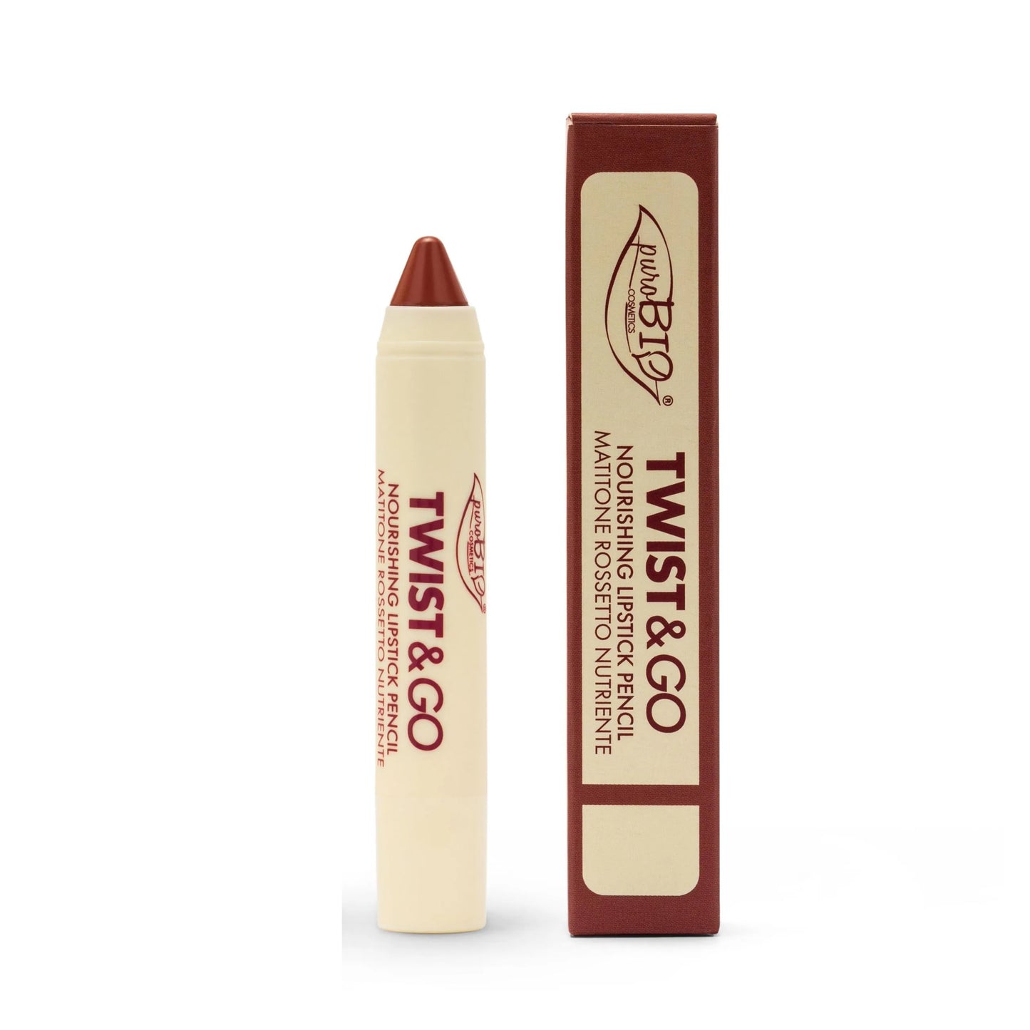 TWIST & GO – Nourishing lipstick pencil Matitone rossetto nutriente biologico di Puro Bio (2,9 gr)