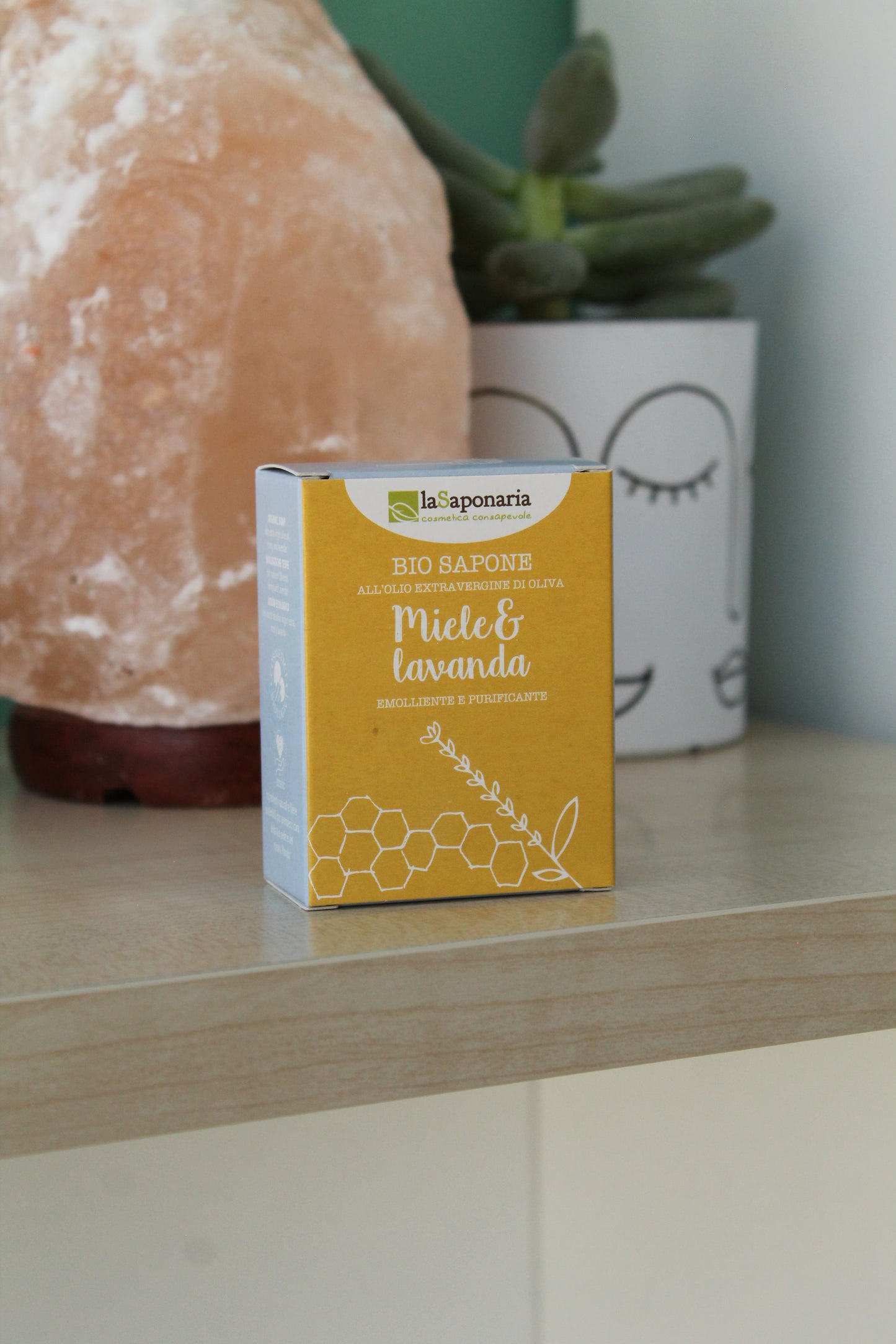 Sapone miele e lavanda solido, emolliente e purificante di La Saponaria (100gr)