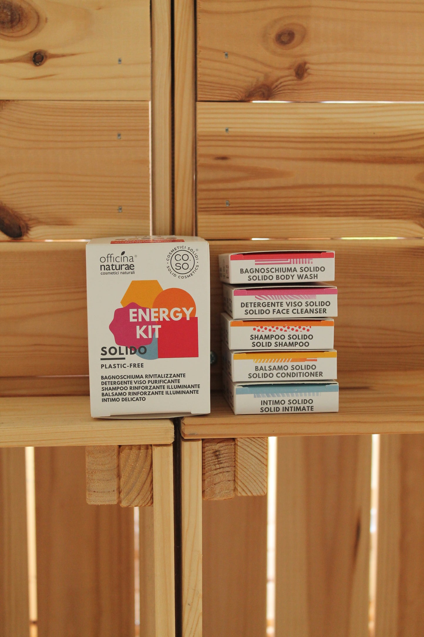 Kit cosmetici solidi Energy di Officina Naturae (5 x 15 g)