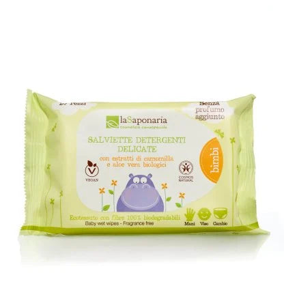 Salviette detergenti delicate di La Saponaria (20 pz)