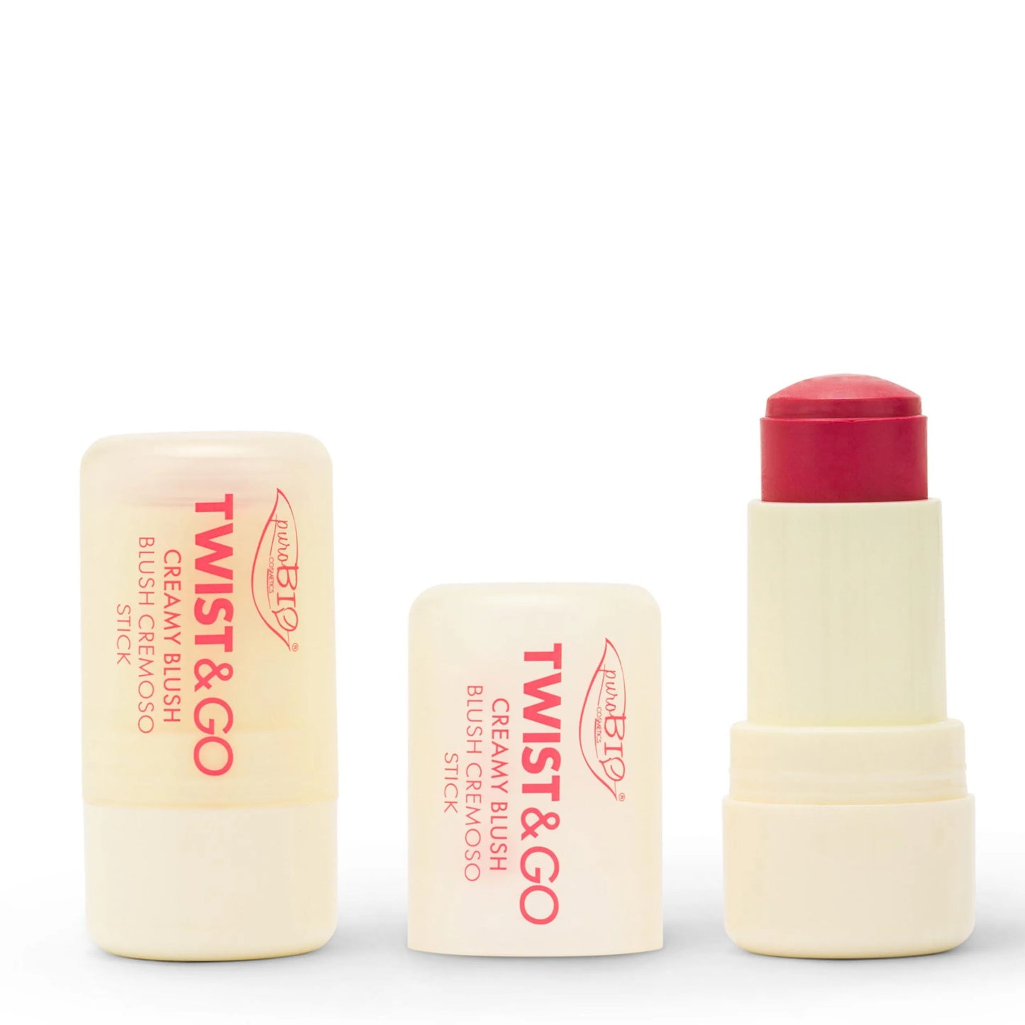 TWIST & GO – Creamy blush stick Blush cremoso biologico in stick- colorazione 04 fragola di Puro Bio (5 gr)