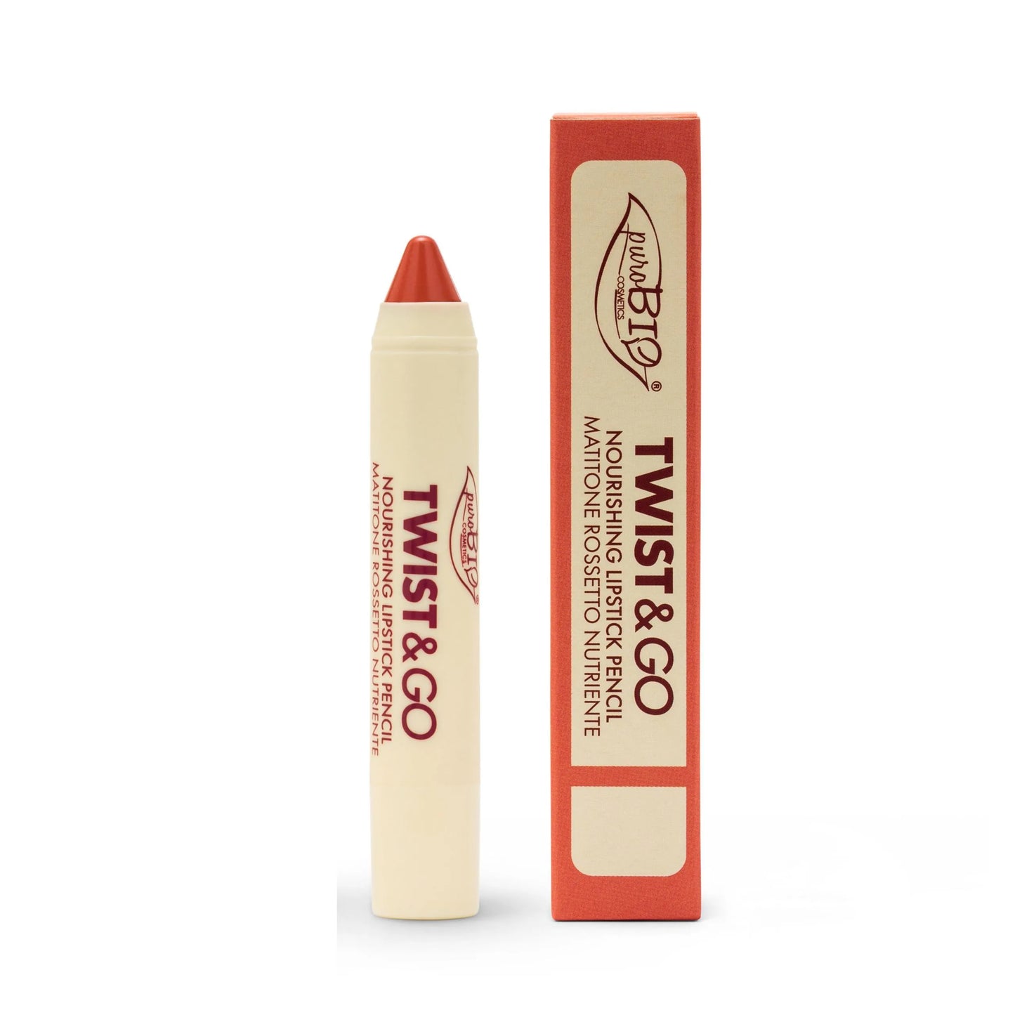 TWIST & GO – Nourishing lipstick pencil Matitone rossetto nutriente biologico di Puro Bio (2,9 gr)