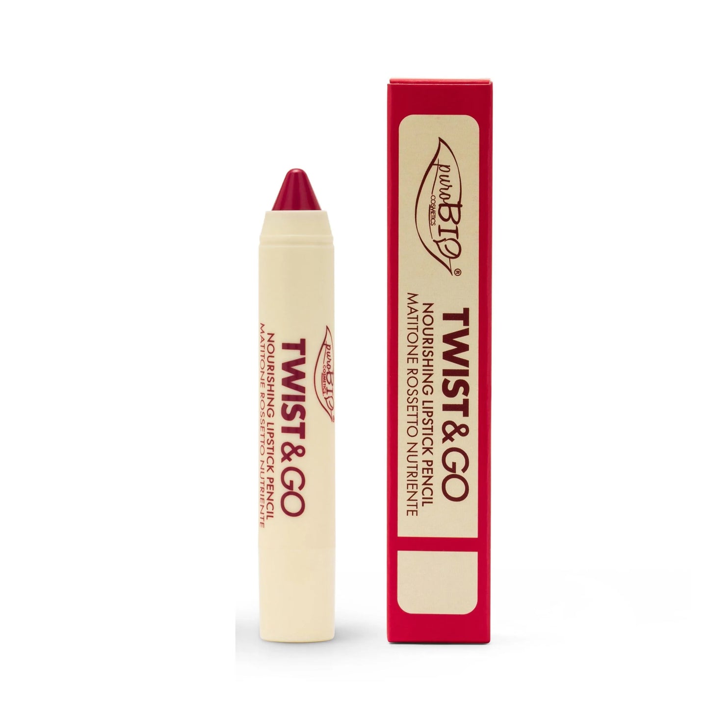 TWIST & GO – Nourishing lipstick pencil Matitone rossetto nutriente biologico di Puro Bio (2,9 gr)