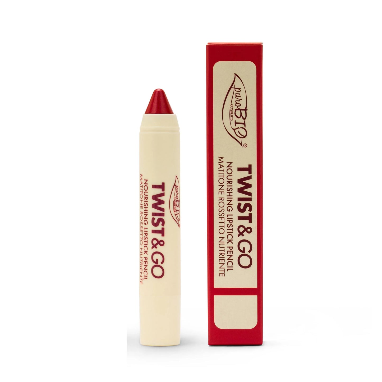 TWIST & GO – Nourishing lipstick pencil Matitone rossetto nutriente biologico di Puro Bio (2,9 gr)