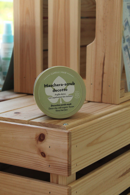 Maschera capelli scrub decotto argilla detox, con capelvenere bio toscano di Biofficina Toscana (200 ml)