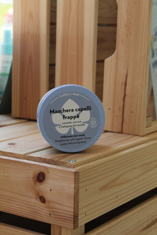 Maschera capelli frappé lisciante, con uva e melograno bio toscani di Biofficina Toscana (200 ml)