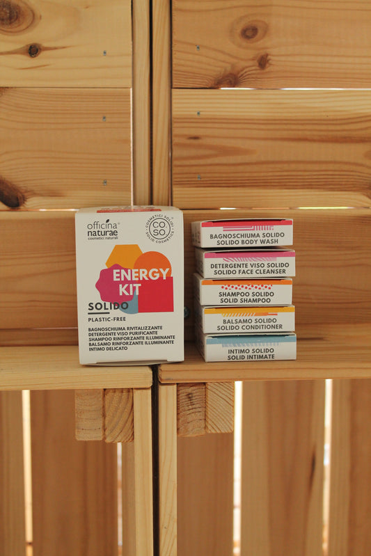Kit cosmetici solidi Energy di Officina Naturae (5 x 15 g)