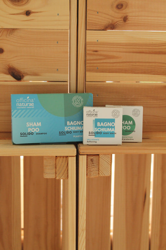 Cosini Green: kit di cosmetici solidi in mini size di Officina Naturae (2 x 15 g)