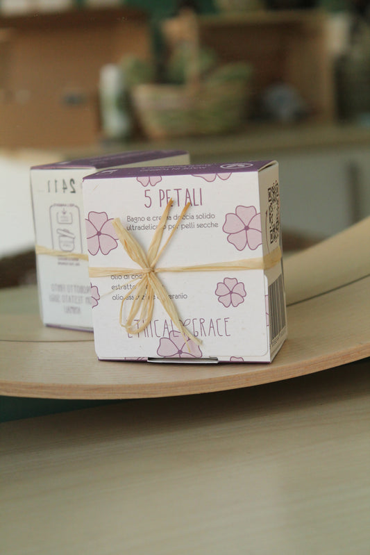 Crema e bagnodoccia 2 in 1 5 petali per pelli secche di Ethical Grace (90 g)