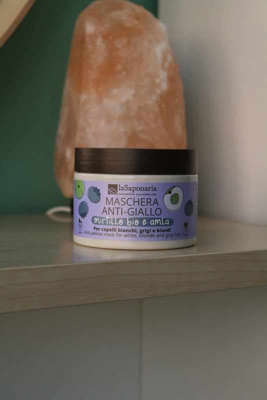 Maschera capelli anti-giallo - Mirtillo bio e amla - di La Saponaria (200 ml)