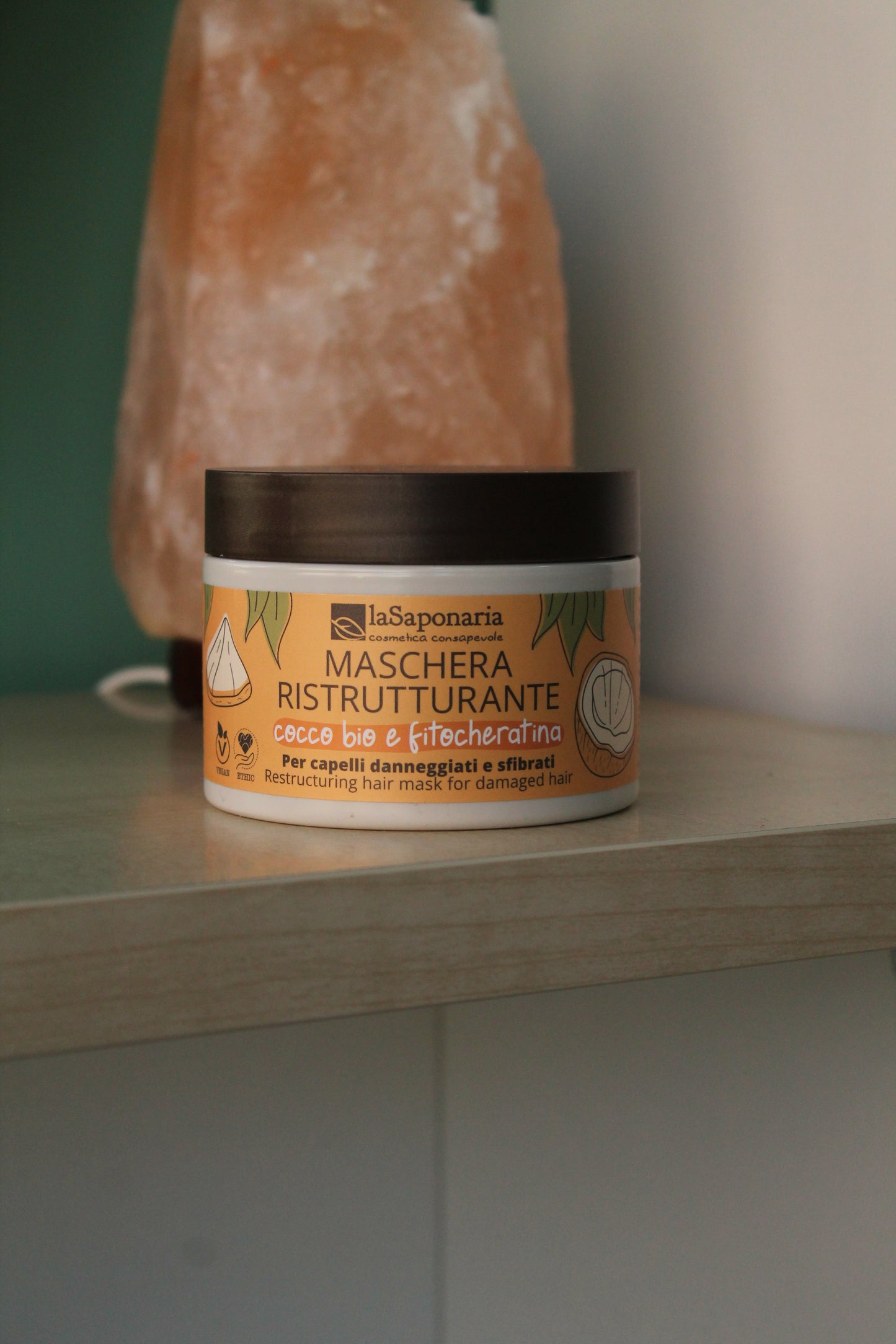 Maschera capelli ristrutturante - Cocco bio e fitocheratina di La Saponaria (200 ml)