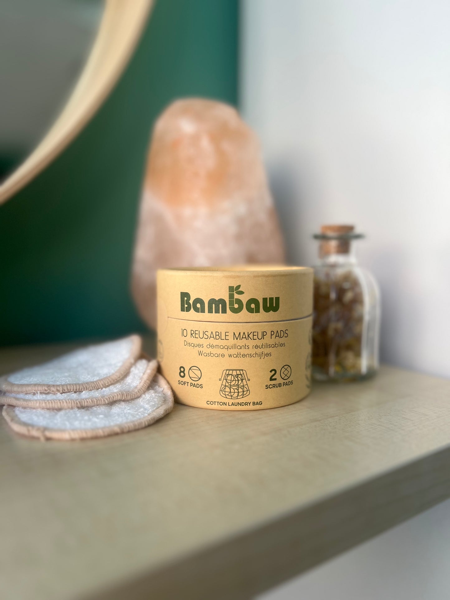 Dischetti struccanti in bamboo di Bambaw (10 pezzi con sacchetto in rete di cotone)