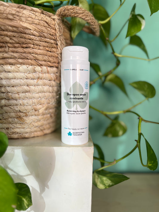 Shampoo secco ravvivante con alga spirulina bio toscana di Biofficina Toscana (50 gr)