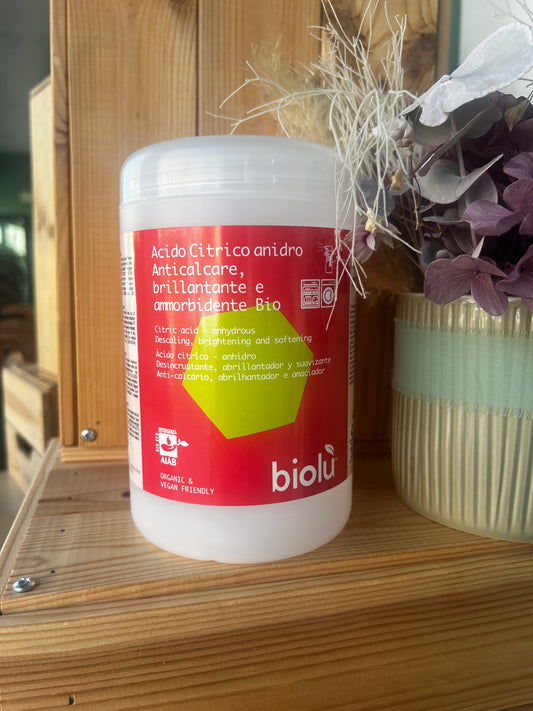 Acido Citrico Bio anticalcare, brillantande e ammorbidente di Biolù (1 kg - 500 gr)