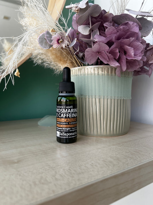 Lozione capelli anti-caduta al rosmarino di La Saponaria (30 ml)