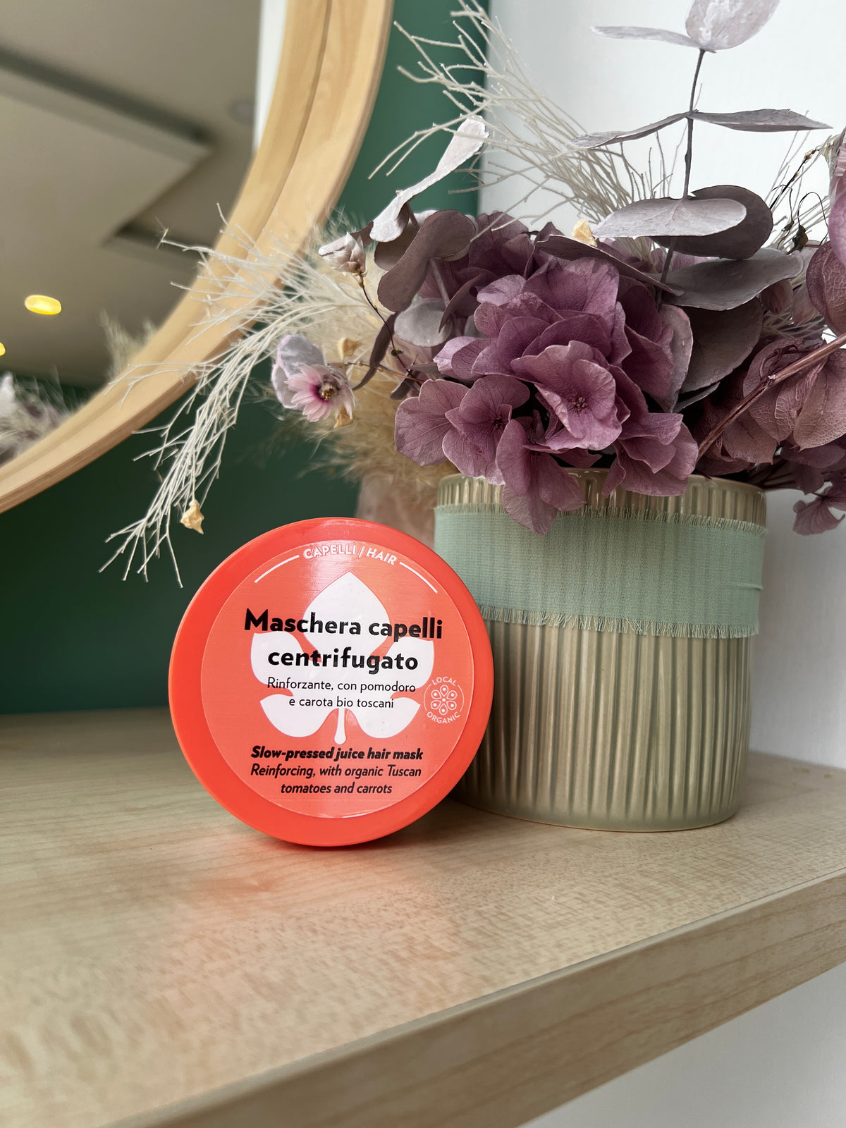 Maschera capelli centrifugato rinforzante con pomodoro e carota bio toscani di Biofficina Toscana (200 ml)