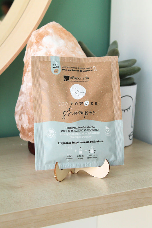 Shampoo in polvere rinforzante e idratante di La Saponaria (25 gr)