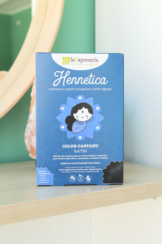 Tinta vegetale castano scuro - Ratri di La Saponaria (100 gr) - henné