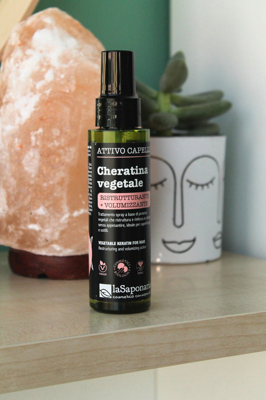 Cheratina vegetale di La Saponaria (100 ml) - Attivo capelli spray ristrutturante e volumizzante