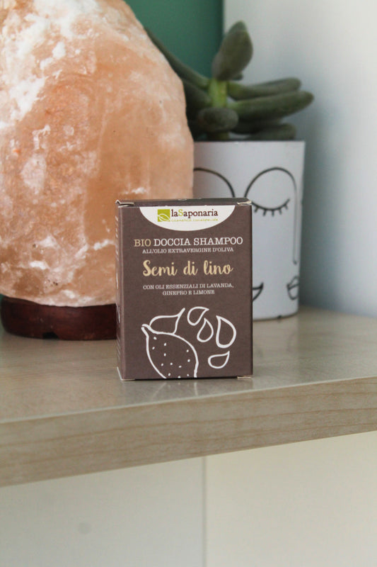 Doccia shampoo solido ai Semi di lino di La Saponaria (100 gr)