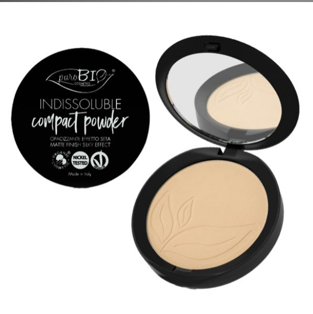 Indissoluble Compact Powder di Puro Bio - Cipria Opacizzante - 6 tonalità - (9 gr)