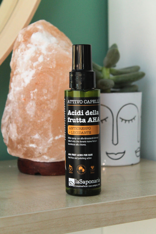 Acidi della frutta AHA di La Saponaria (100 ml)  - Attivo capelli spray anticrespo + lucidante