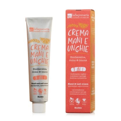 Crema mani e unghie 3 IN 1 - Fitocheratina, ricino & limone di La Saponaria (40 ml) - Natale 2025