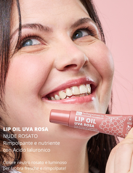 Lip Oil Uva Rosa di La Saponaria (12 ml)