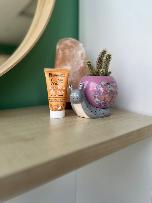TRAVEL - Crema corpo idratante - Argan Bio e Vitamina C (30 ml) di La Saponaria
